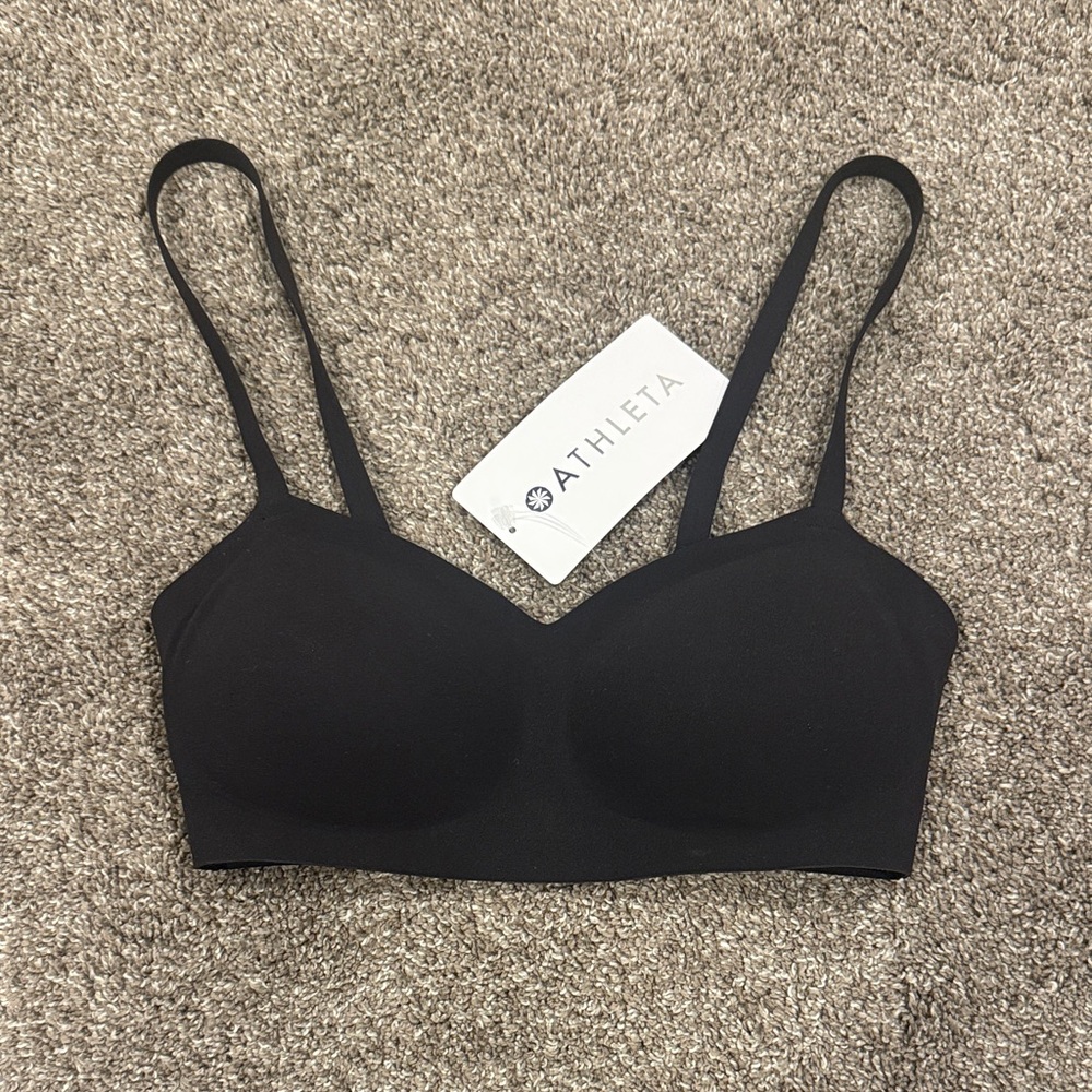 Athleta - Ritual Bra, Black Comfortable Wireless Bra, size XS, NWT